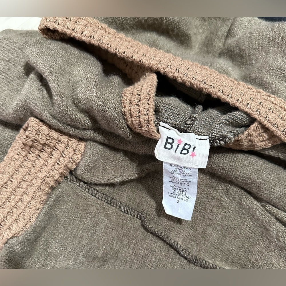 BiBi Olive Hooded Terry Hoodie Oversized Pullover Sweater - Picture 7 of 7